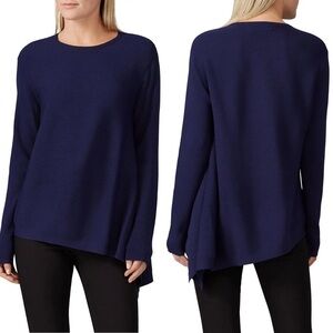 Derek Lam Collective Blue Asymmetrical Knit Pullover